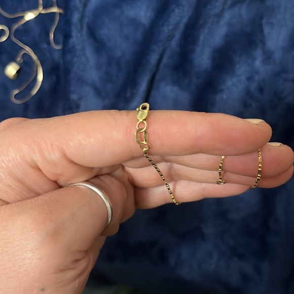 Solid gold 10K Anklet 9” Ball Chain Lobster Clamp - Picture 4 of 4